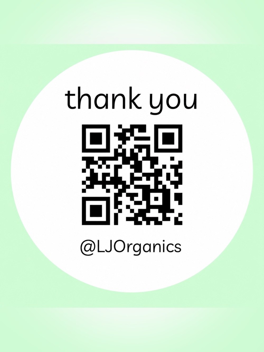 50 CUSTOM STICKERS - 2” ROUND - “THANK YOU” - W/ YOUR QR CODE & CLOSET NAME